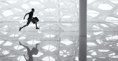 man jumping representing employee mobility