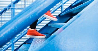 upskilling training walking up stairs