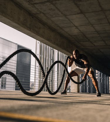 man exercising representing training