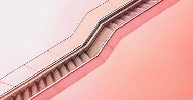 pink staircase representing employee upskilling