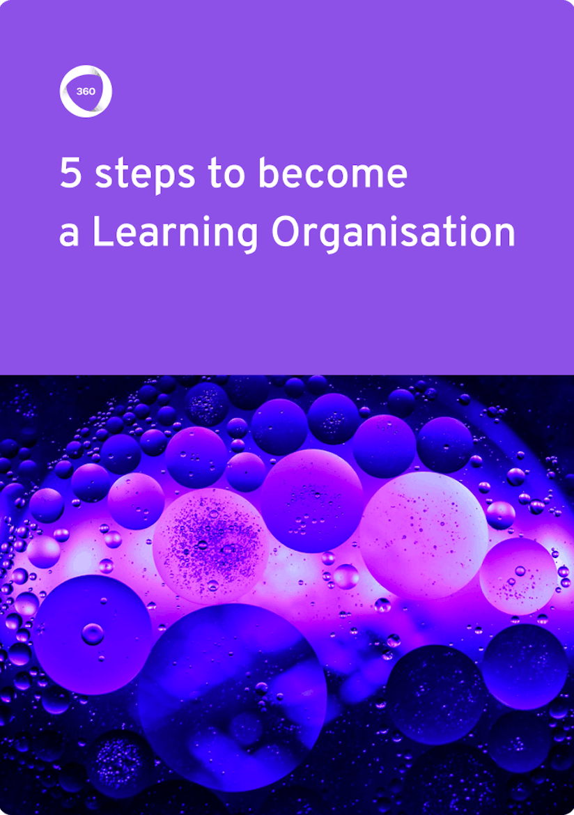 5 steps to become Learning Organisation ebook cover | 360Learning