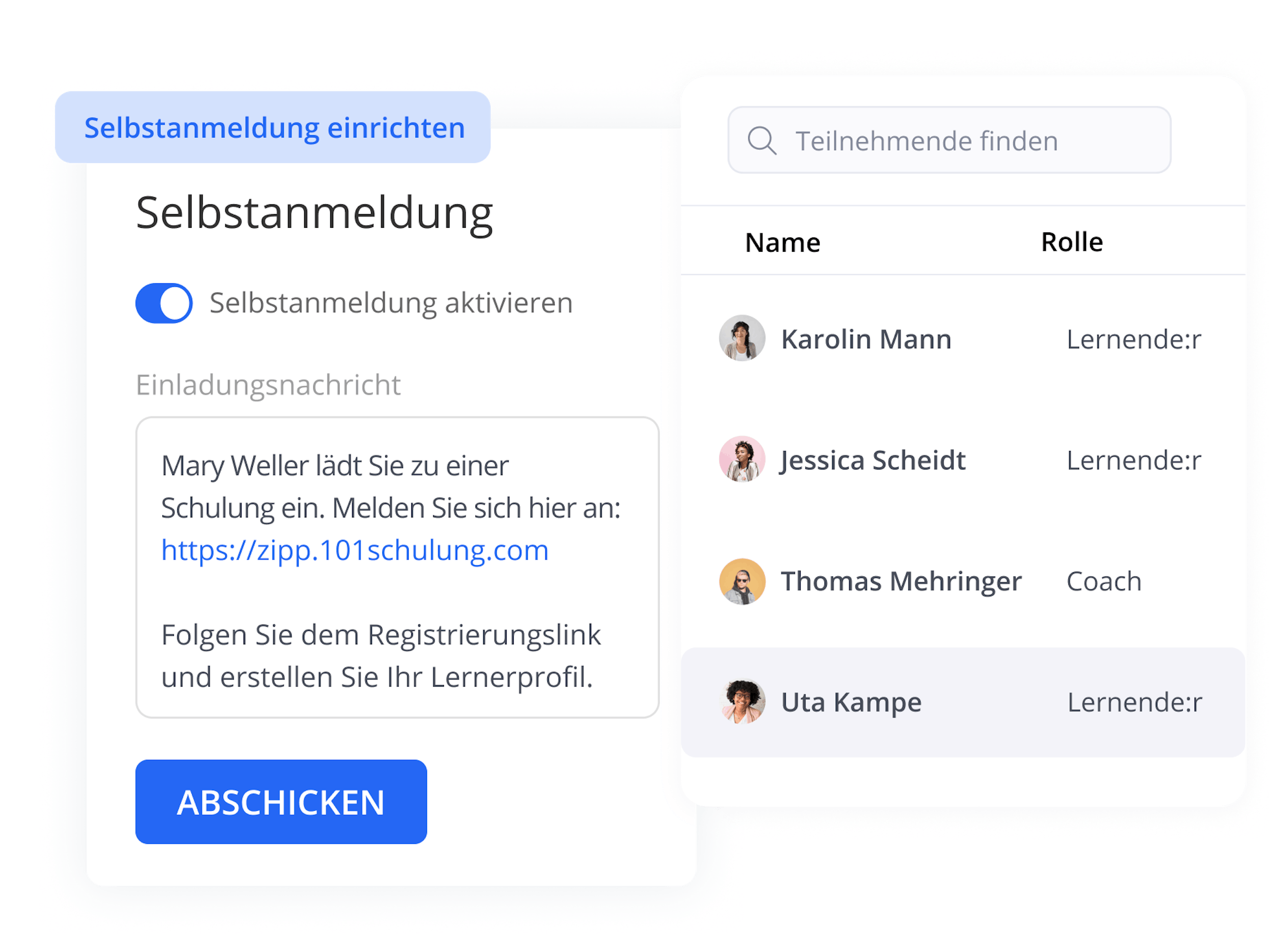 Selbstanmeldung Kundenschulung | 360Learning