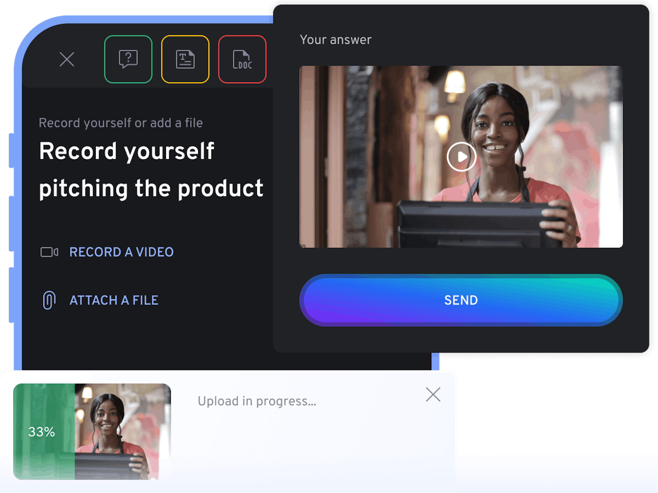 Illustration for video assessment on mobile | 360Learning